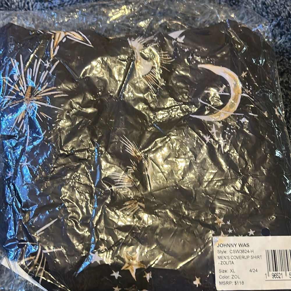 Johnny Was Midnight Celestial Print Shirt - Picture 10 of 11